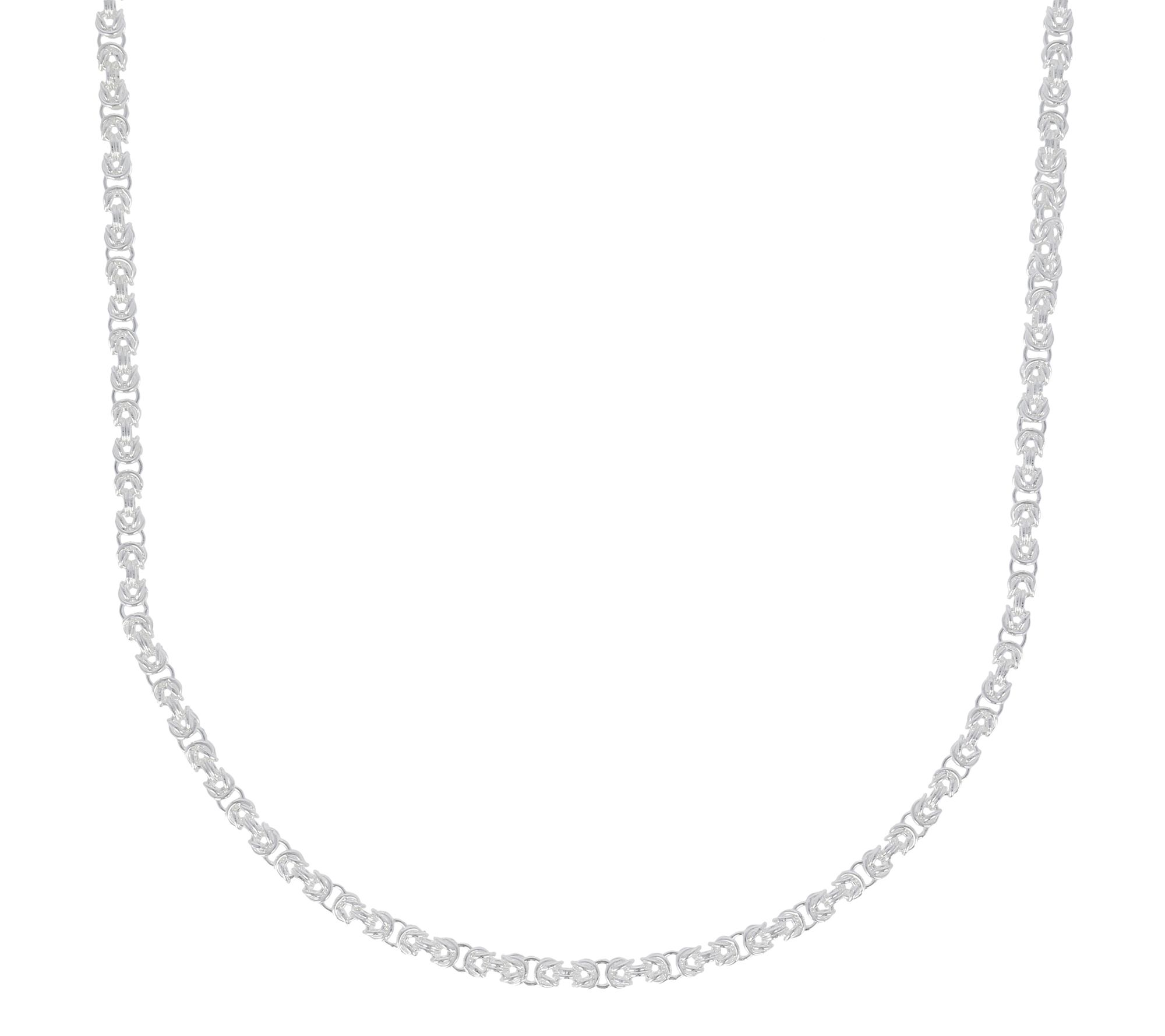 UltraFine Silver 18 Squared Byzantine Necklace . 18.80g