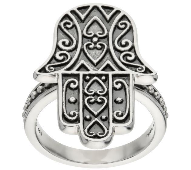 Elyse Ryan Sterling Silver Hamsa Ring