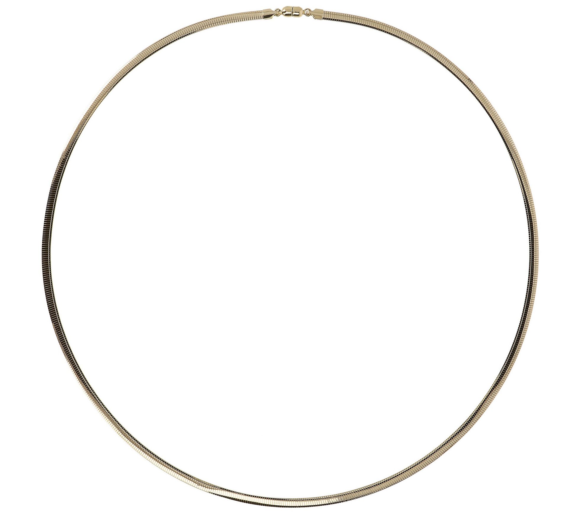 Italian Gold 24 Polished Omega Necklace, 14K G old 13.2g