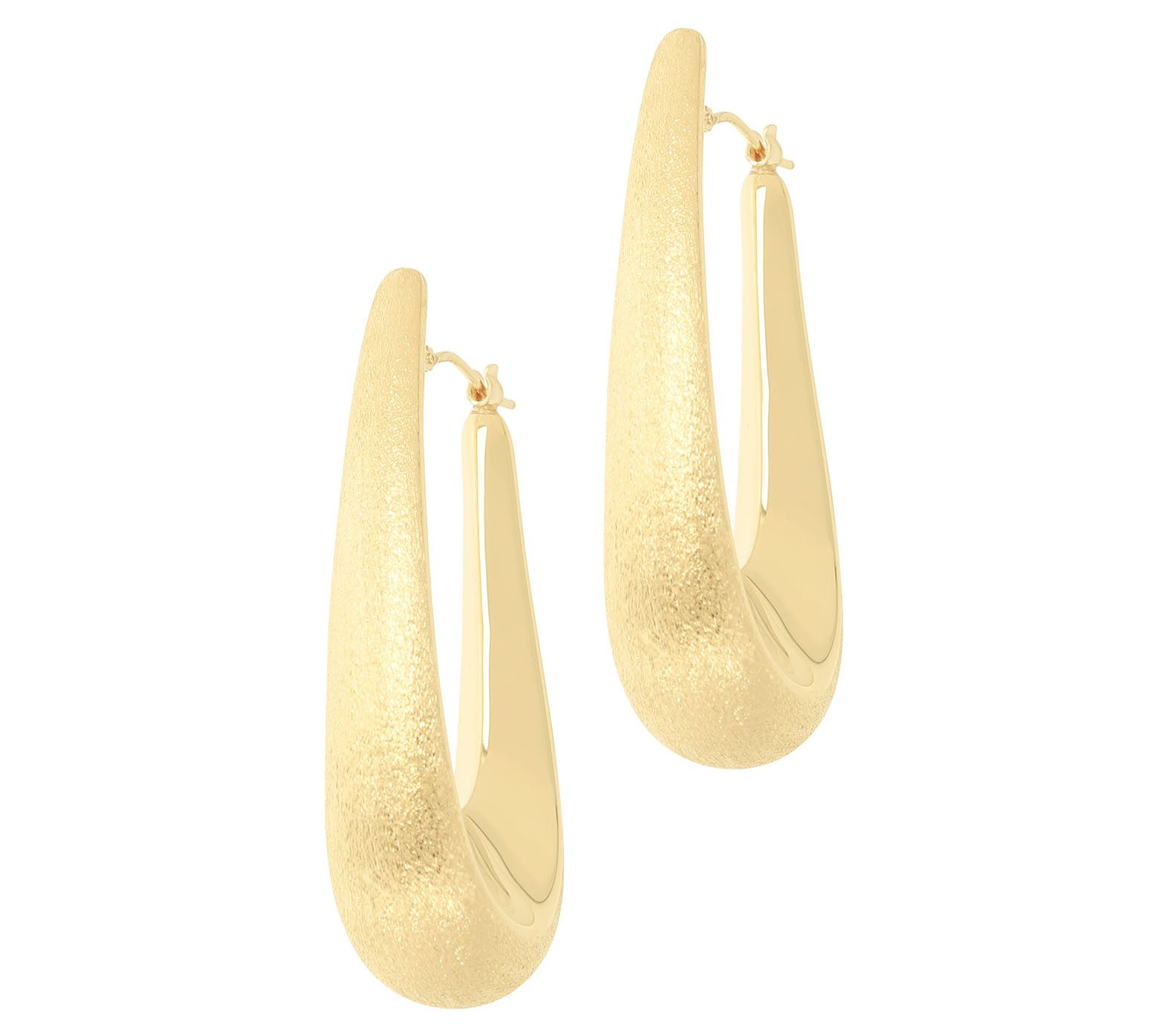 Oro Nuovo Polished & Satin Finished Earrings, 14K over Resin