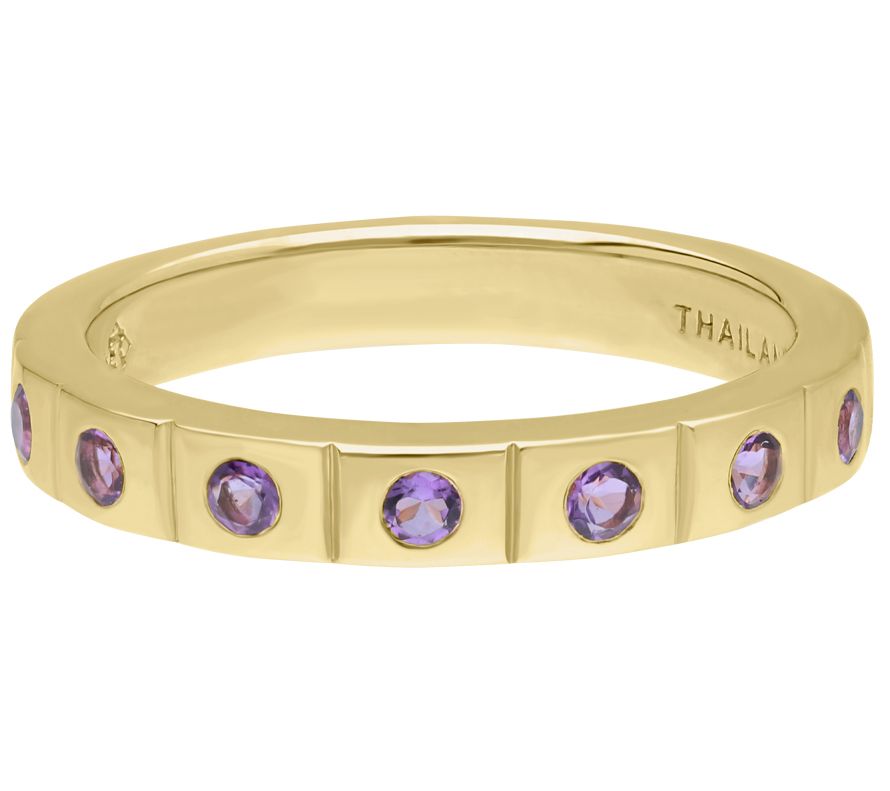 Elyse Ryan 14K Gold-Clad Amethyst Polished Band Ring