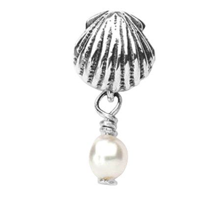 Prerogatives Sterling Shell Cultured FW Pearl D angle Bead