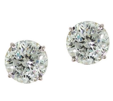 Diamonique 2.50 ct tw 100-Facet Stud Earrings,1 4K Gold