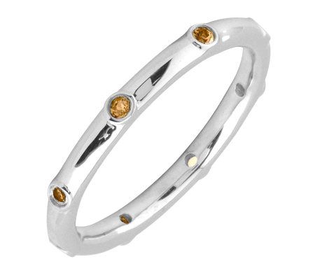 Simply Stacks Sterling Citrine Multi-stone Stac kable Ring