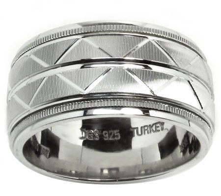 Sterling Diamond Cut Silk Fit Spinning Band,Uni sex