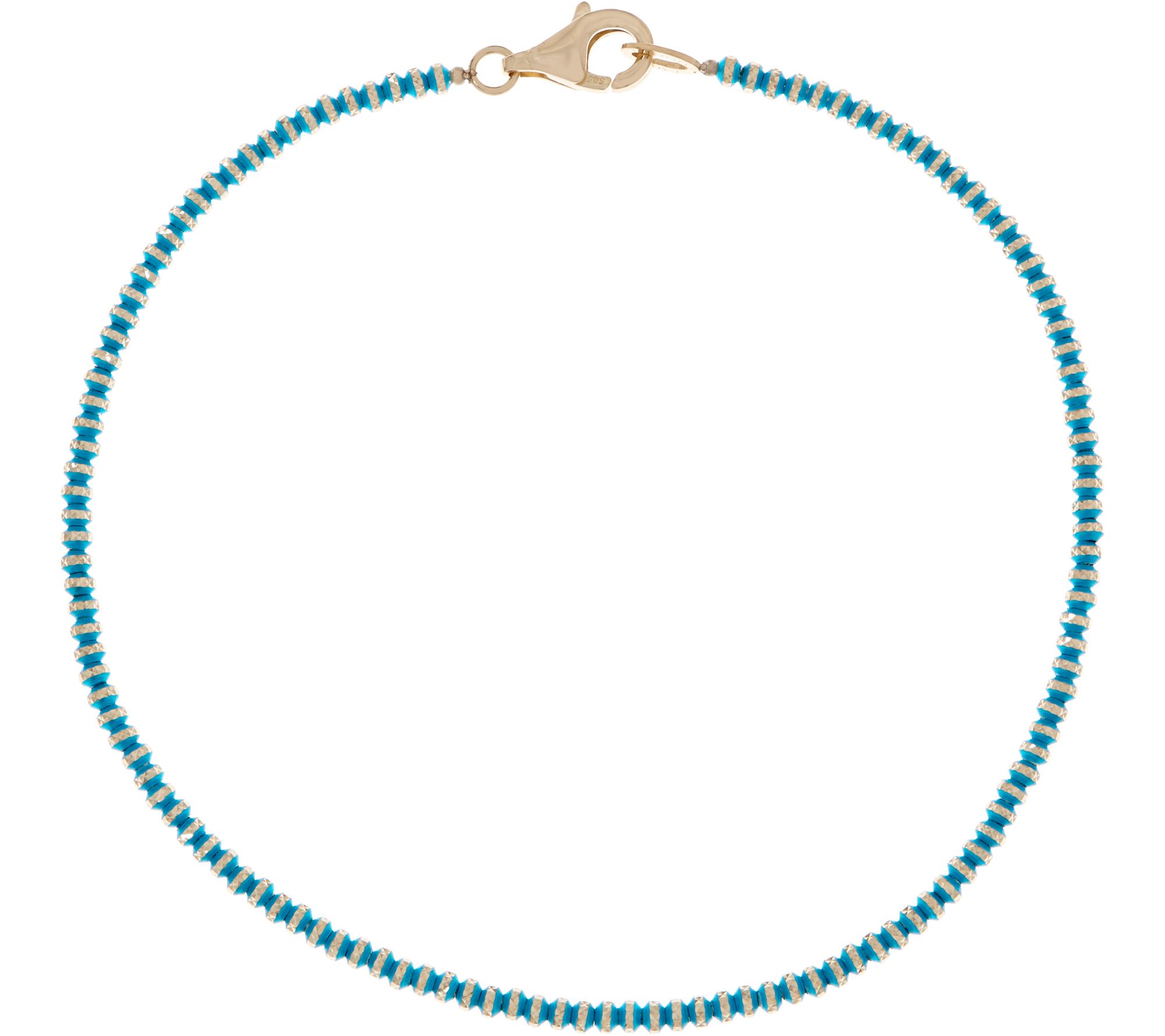 As Is Italian Gold 8 Enamel Bracelet, 14K 3.0g