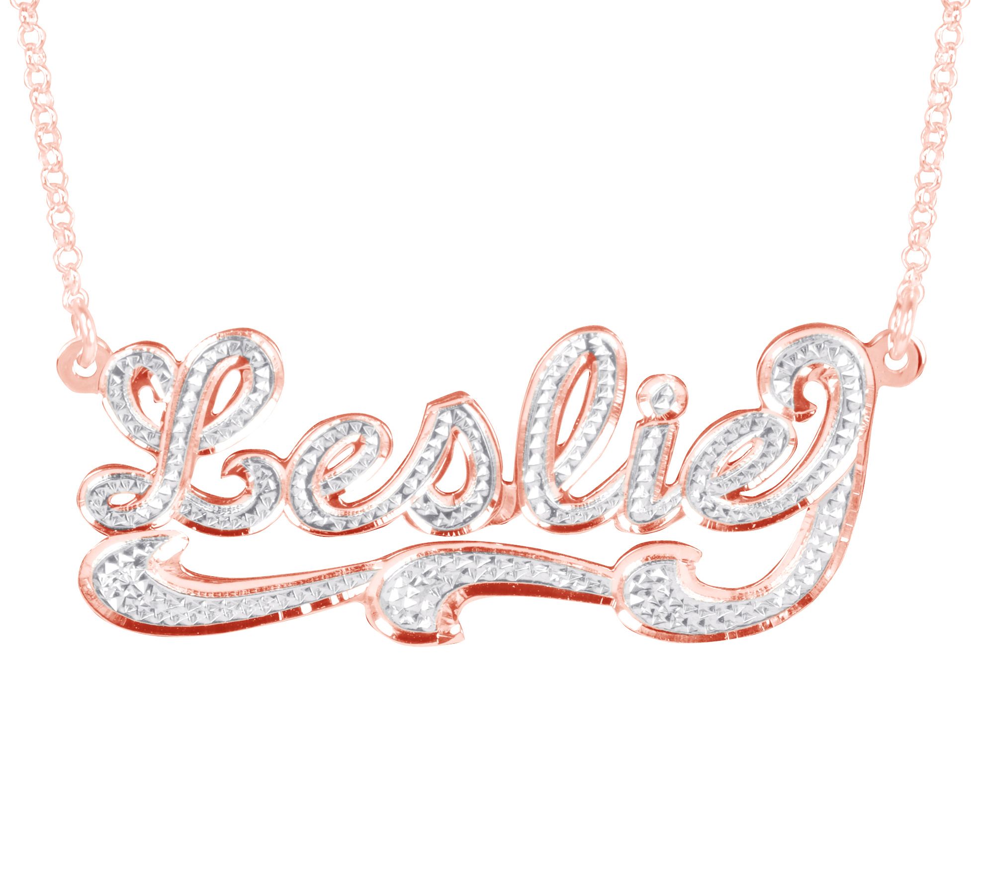 14K Rose Gold Plated Personalized Name Necklace