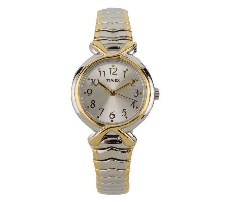 Timex Ladies Two-tone Expansion Band with Silve rtone Dial
