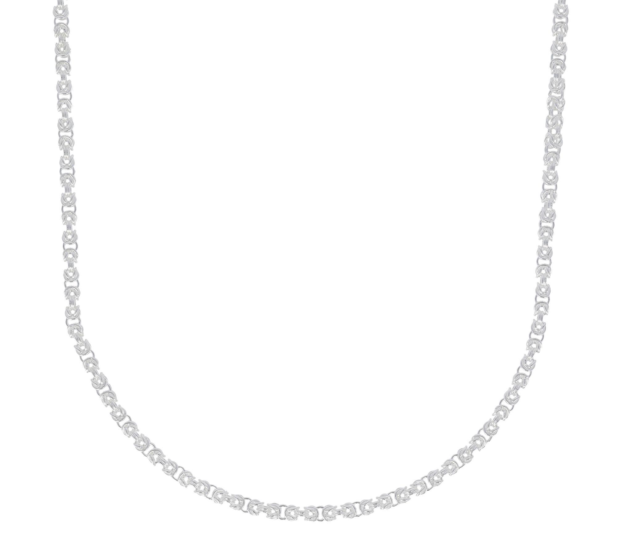 UltraFine Silver 20 Squared Byzantine Necklace . 21.00g