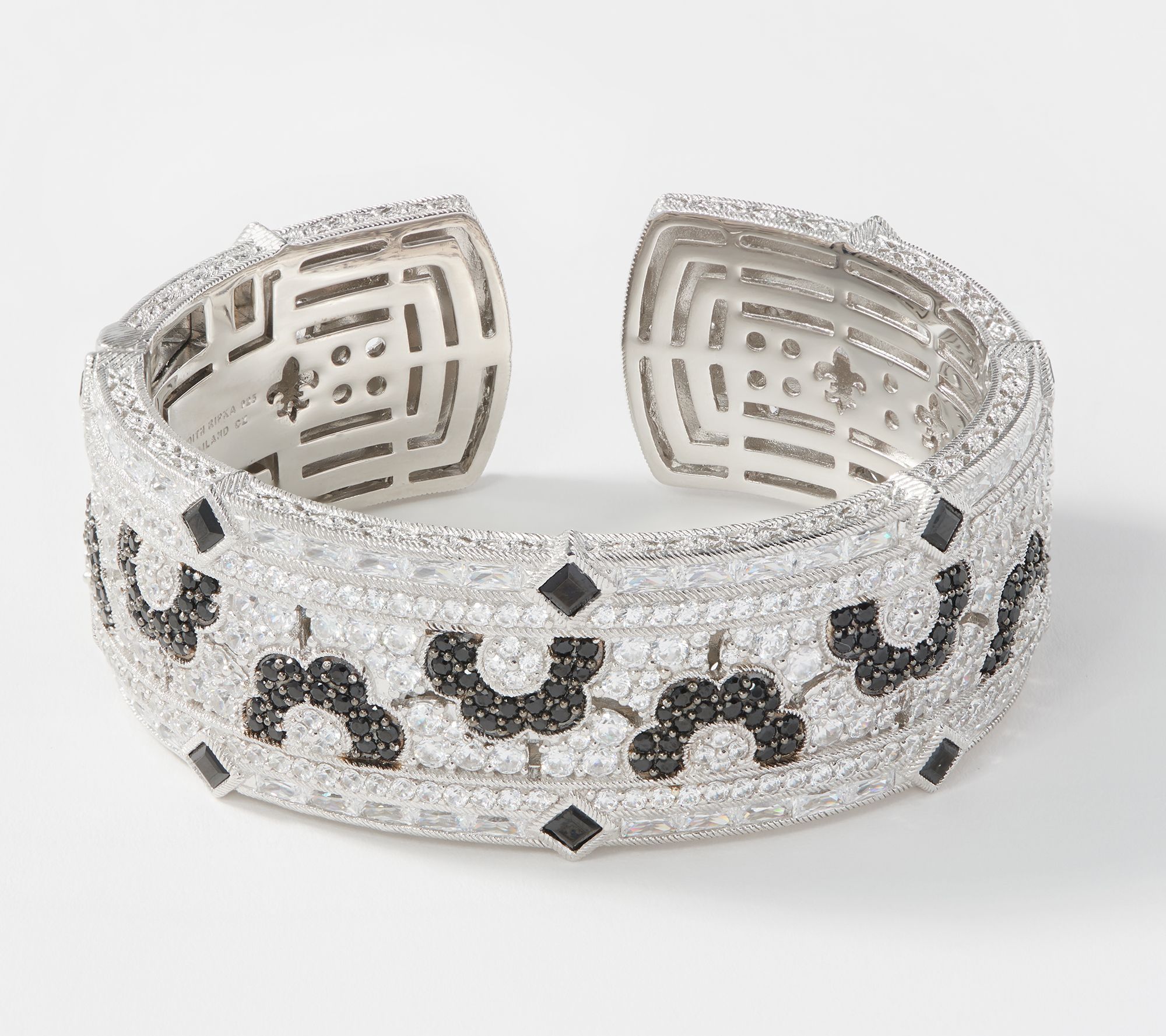 Judith Ripka Sterling Silver Floral Gemstone Cuff