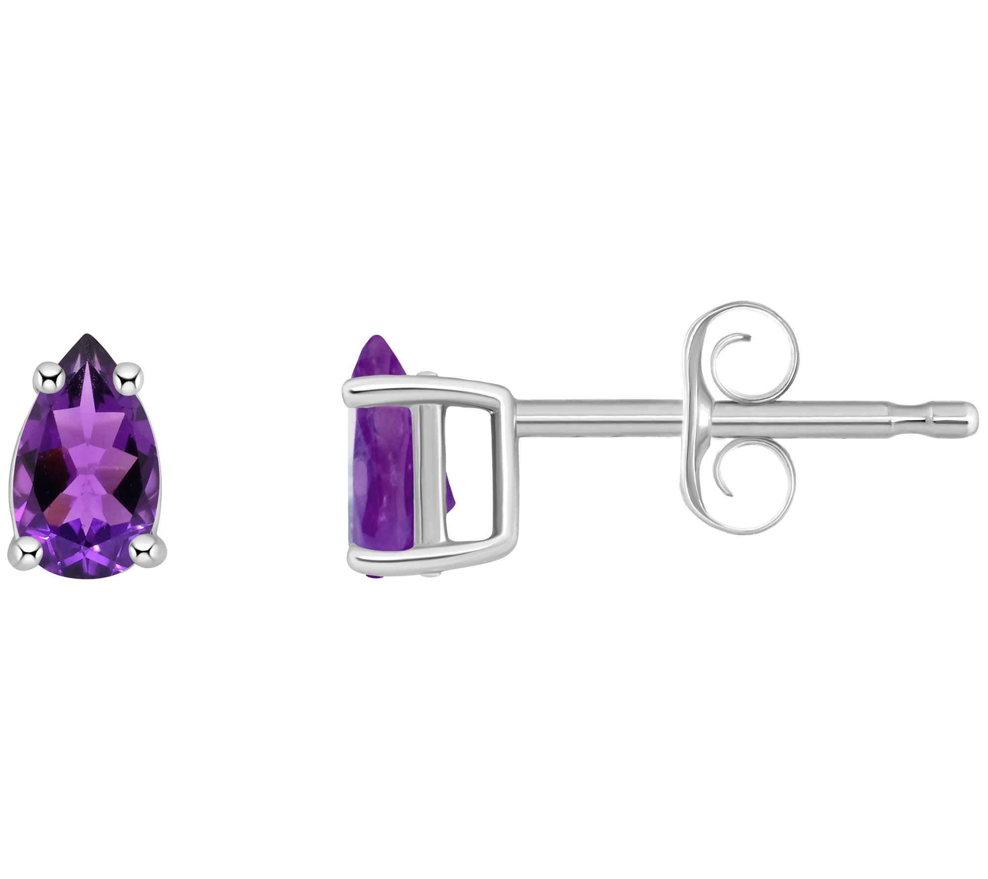 14K Gold Pear Shape 0.40 cttw Amethyst Stud Earrings