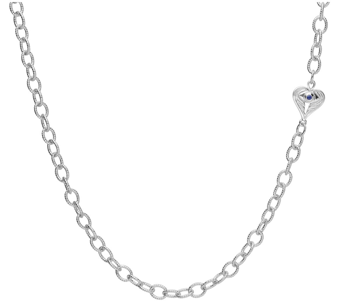 Goddaughters Sterling Silver Angel Eyes Heart ecklace