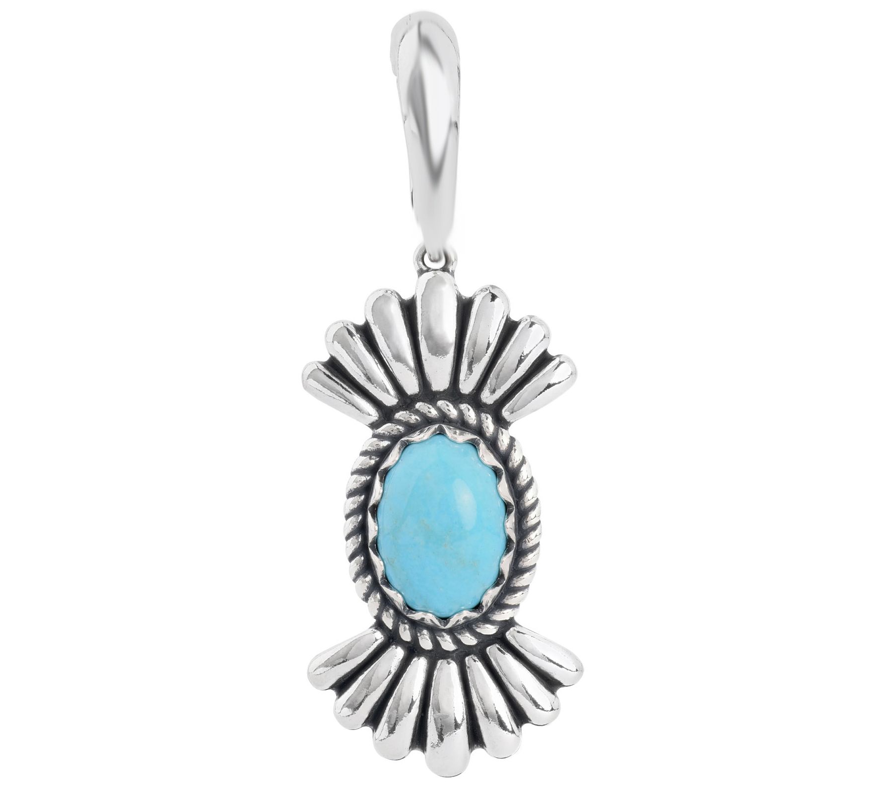 American West Sterling Silver Scalloped Turquoise Enhancer