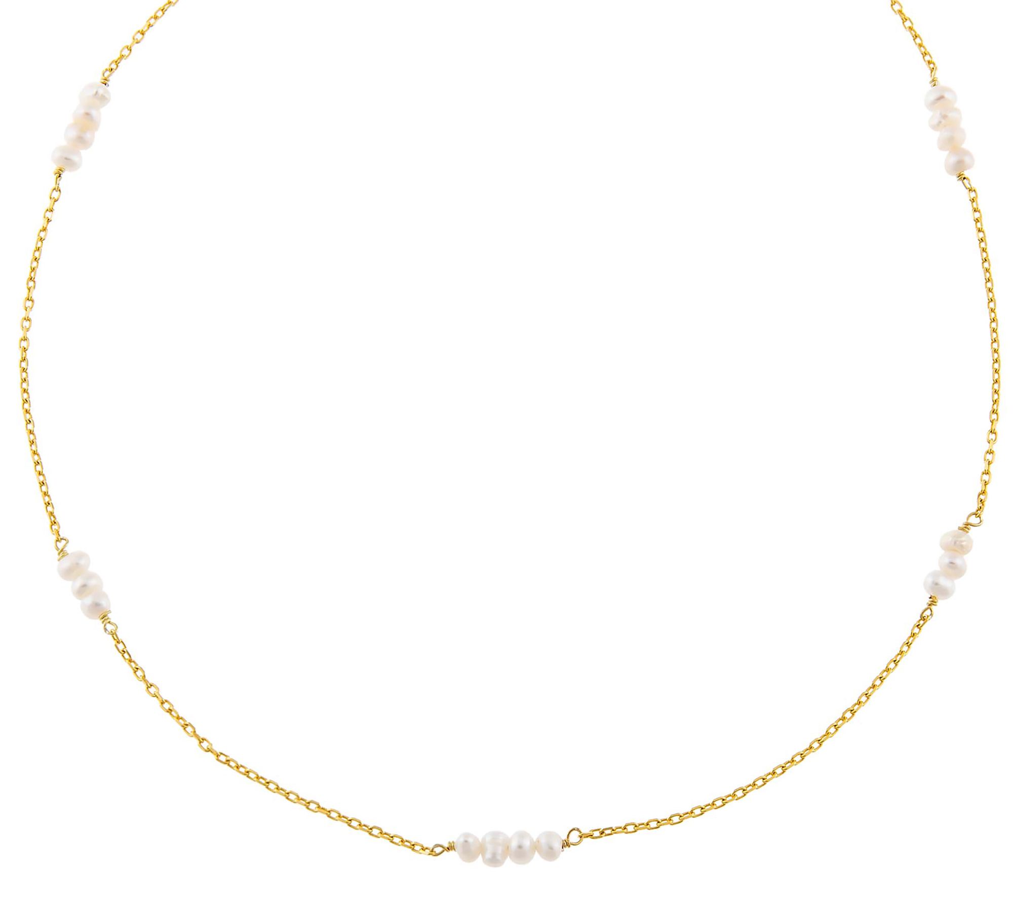 By Adina Eden 14K Gold Plated Cultured Pearl St tion Necklace