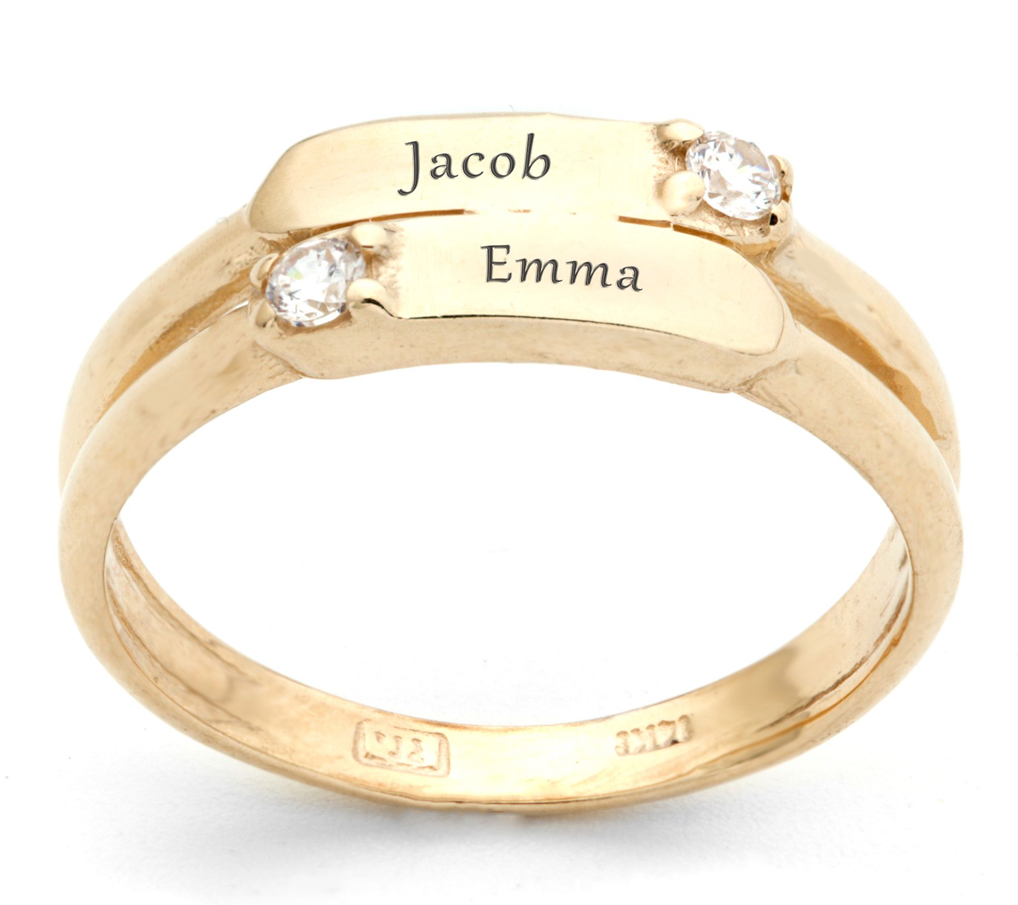 Adi Paz 14K Gold Personalized Double Stack Ring