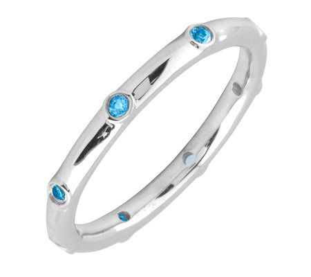 Simply Stacks Sterling Blue Topaz Multi-stone S tackable Ring