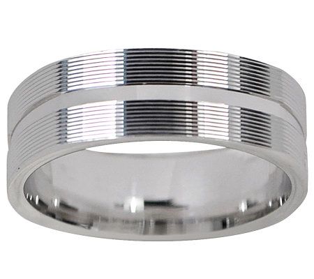 Sterling Rectangular Design Silk Fit Band Ring