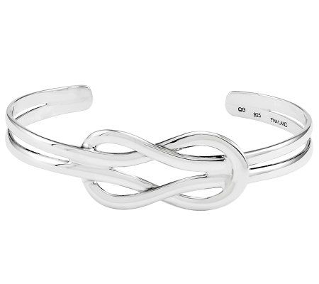 Sterling Polished Solid Knot Cuff