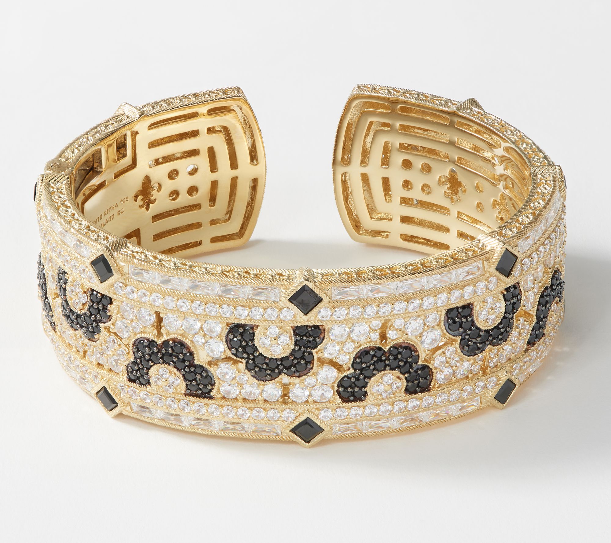 Judith Ripka 14K Gold Clad Floral Gemstone Cuff