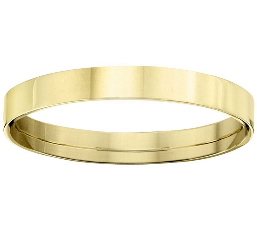 Women's 18K Yellow Gold 3mm Flat Wedding Band