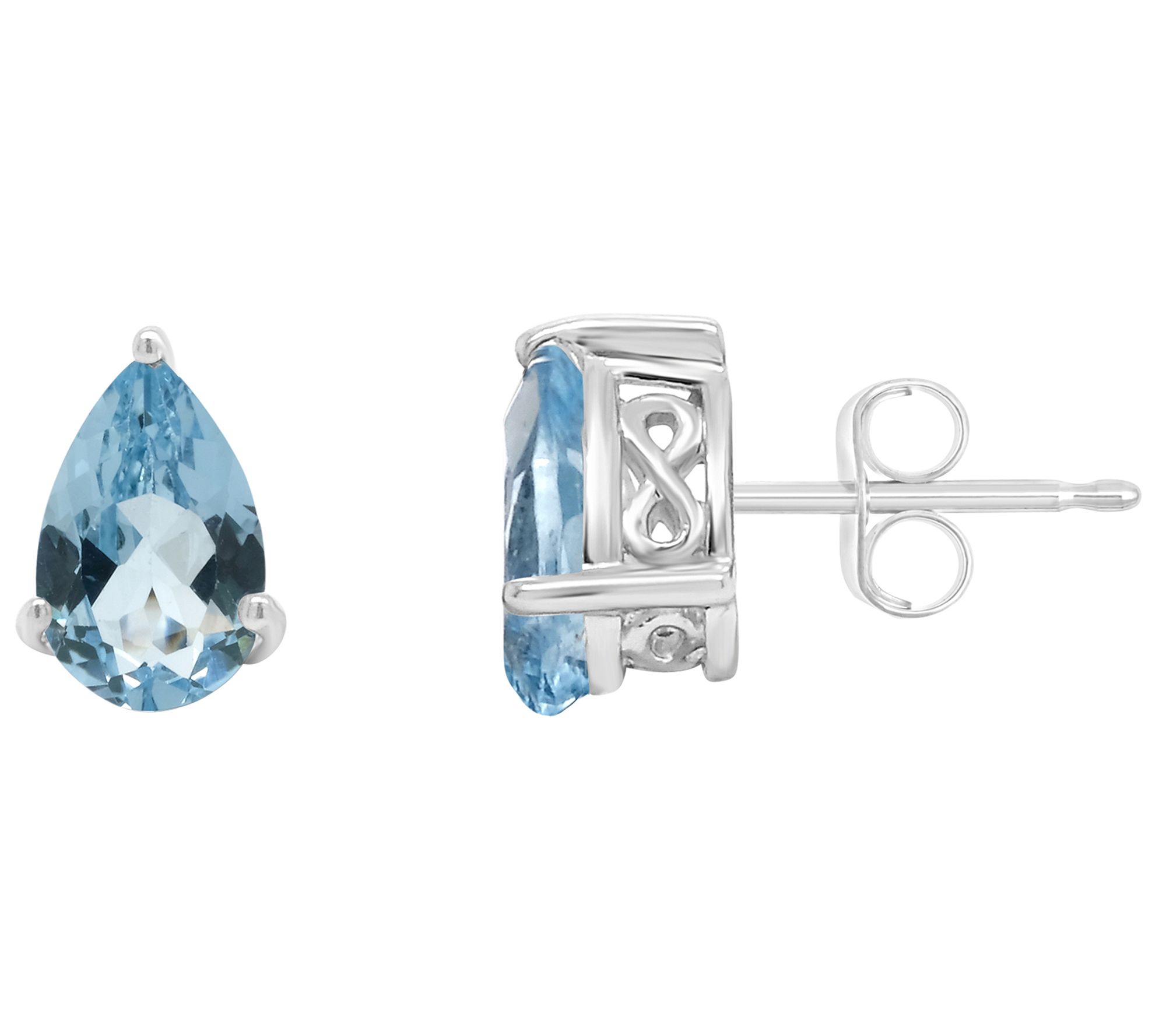 14K Gold 8x5mm Pear Shaped Sky Blue Topaz Stud arrings