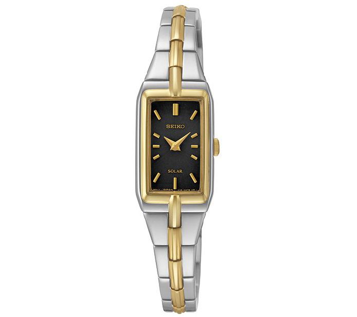 Seiko Womens Two-Tone Black Dial Watch