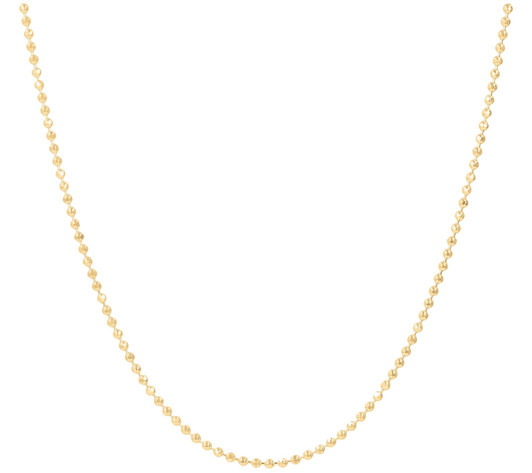 UltraFine Silver 16" Diamond Cut Bead Chain Nec lace, 4.9g