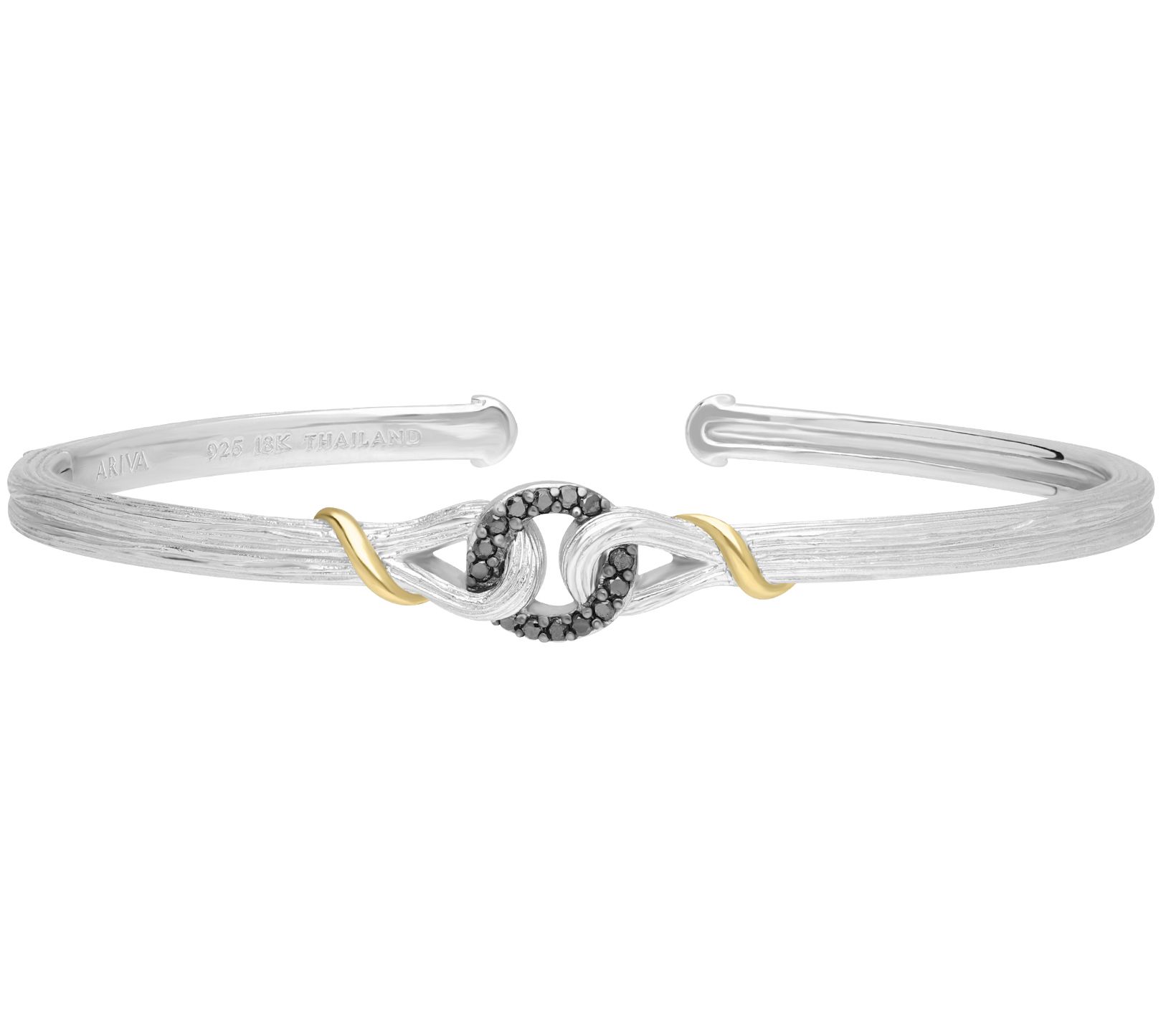 Ariva Sterling Silver & 18K Gold Black Diamond uff