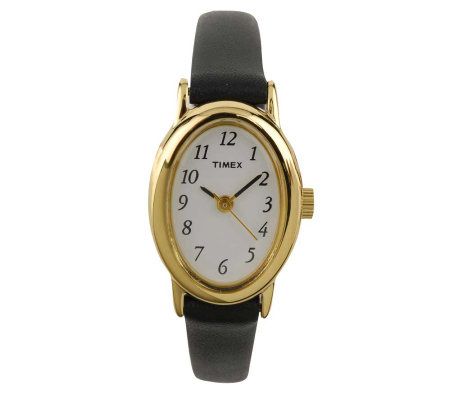 Timex Ladies Fashion Cavatina Watch with BlackL eather Strap