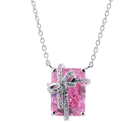 Diamonique 8.20 cttw Present Pendant Necklace, Platinum Clad