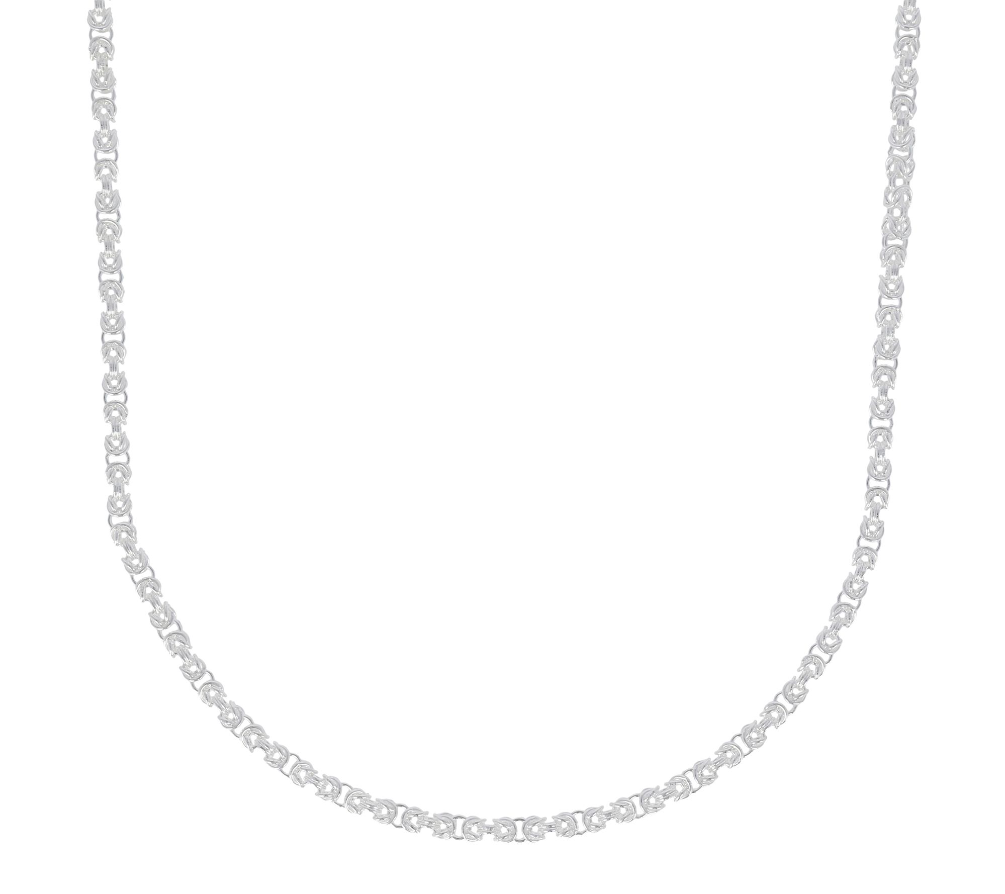 UltraFine Silver 30 Squared Byzantine Necklace . 31.20g