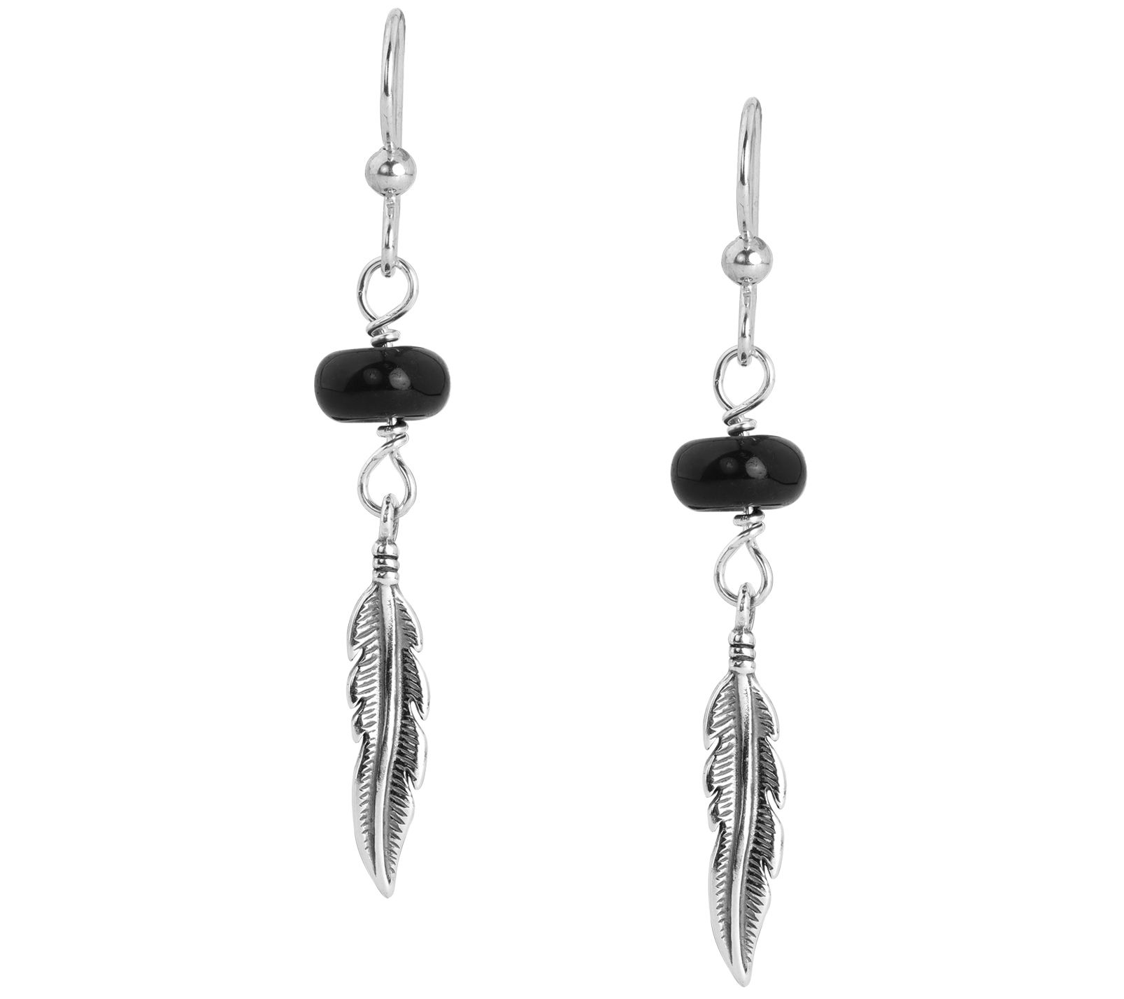 American West Sterling Feather Gemstone Earring s