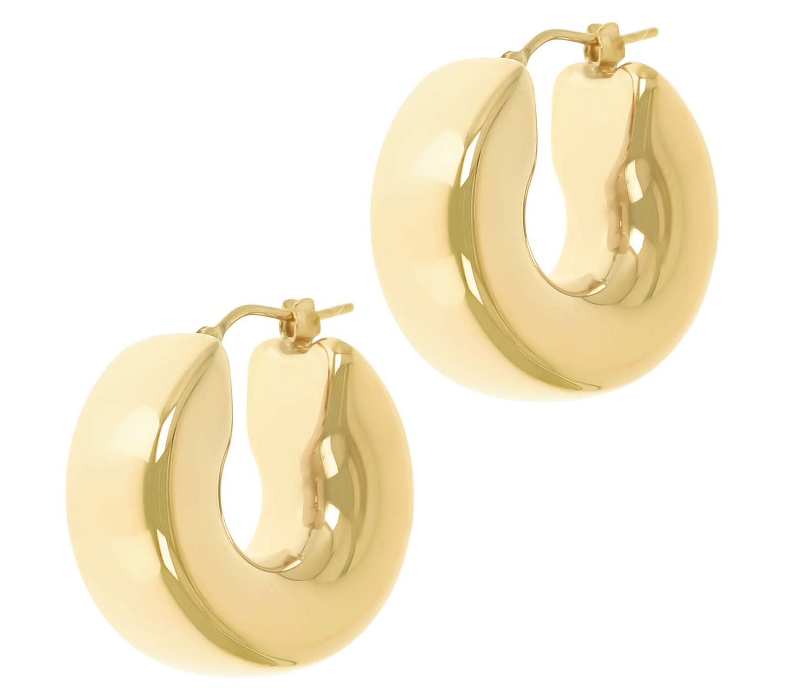 Oro Nuovo Square Tube Hoop Earrings, 14K Gold Over Resin