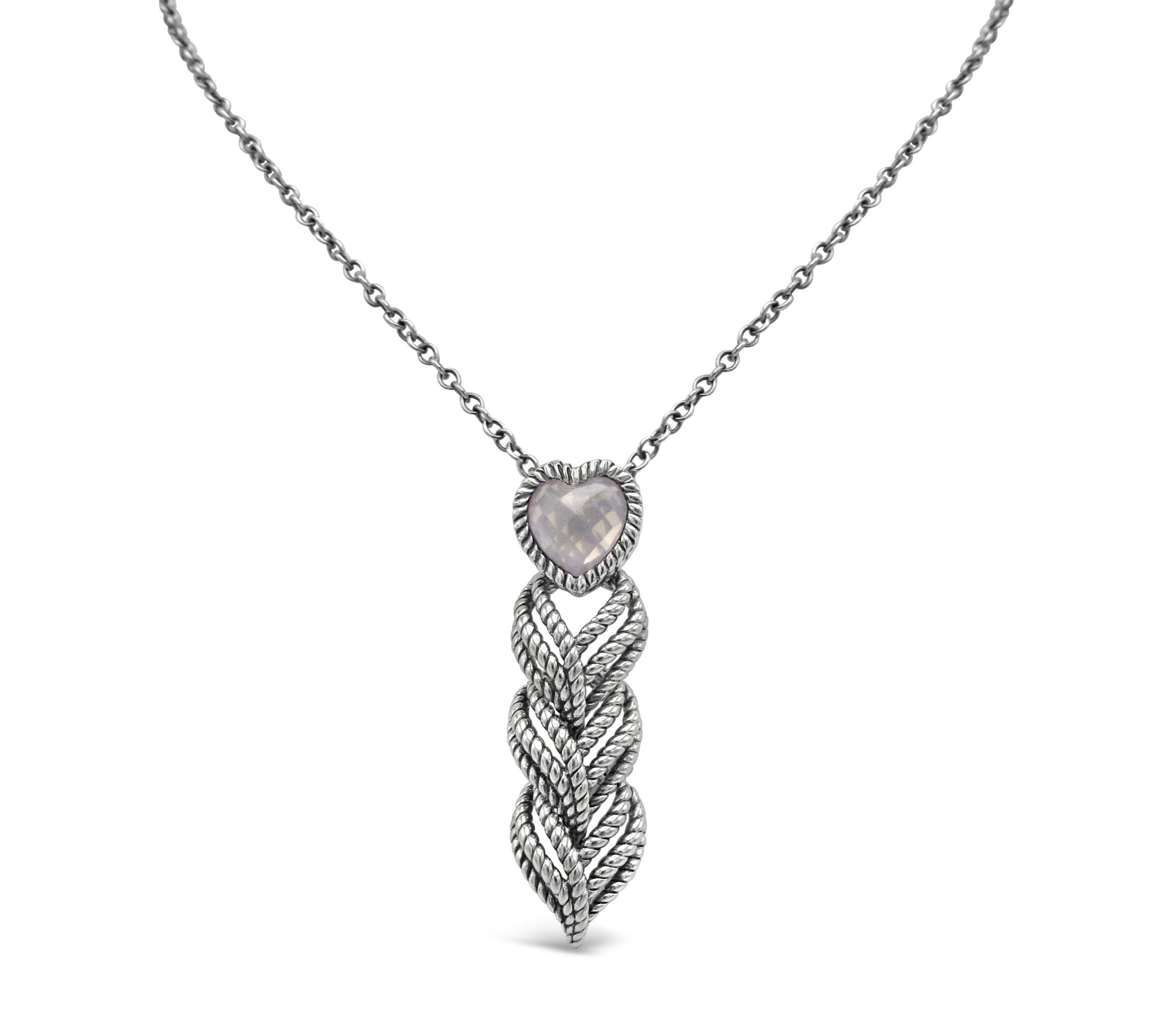Tiffany Kay Studio Sterling 1.50 cttw Rose Quar tz Necklace