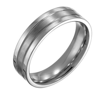 Steel By Design Mens 6mm Flat Satin Polished R ing