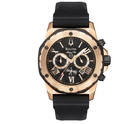 Bulova Mens Rose Goldtone CaseWatch w/Calendar Function