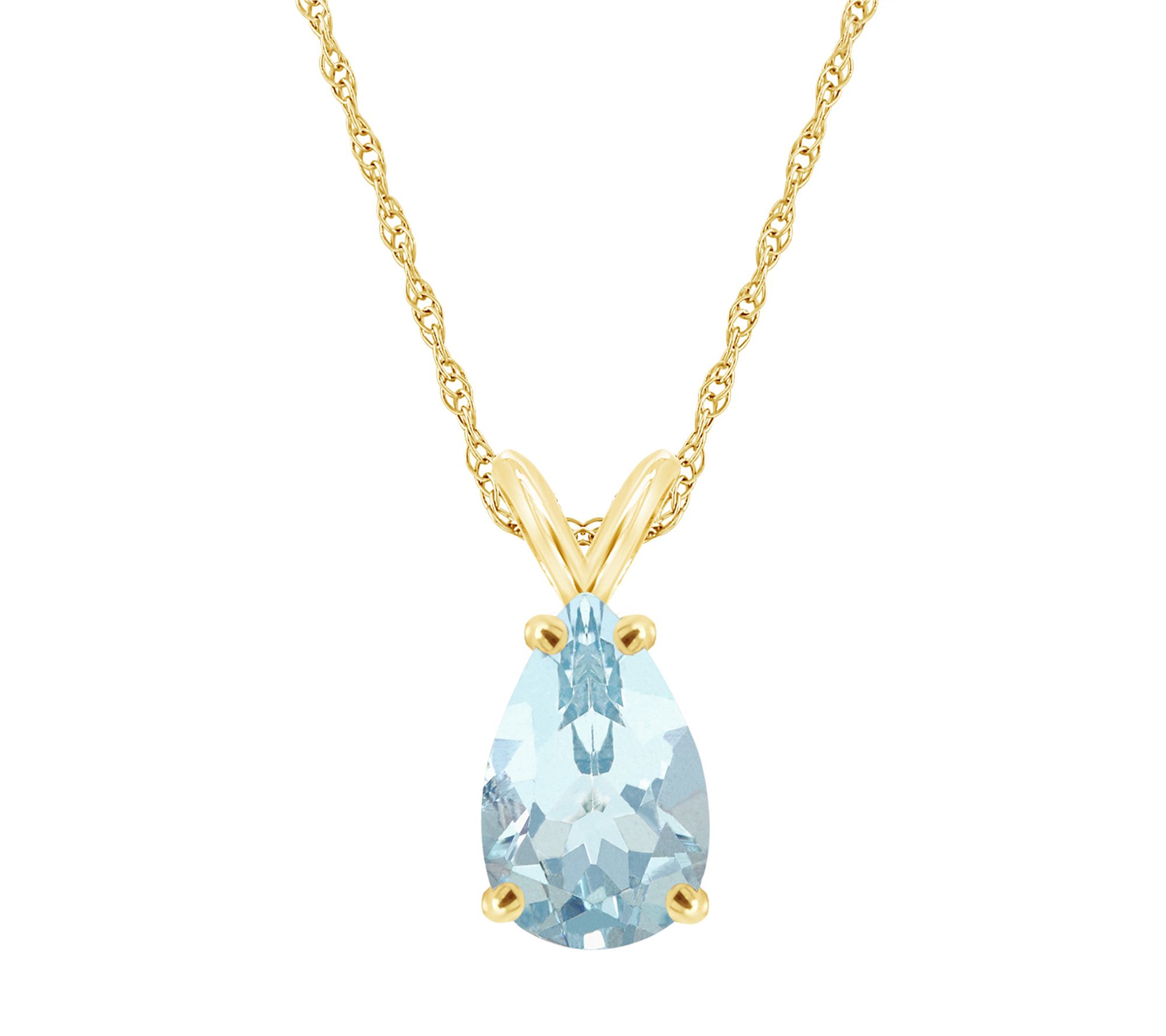 Pear-Shaped 2.10 ct Aquamarine Pendant with 1 8  Chain, 14K