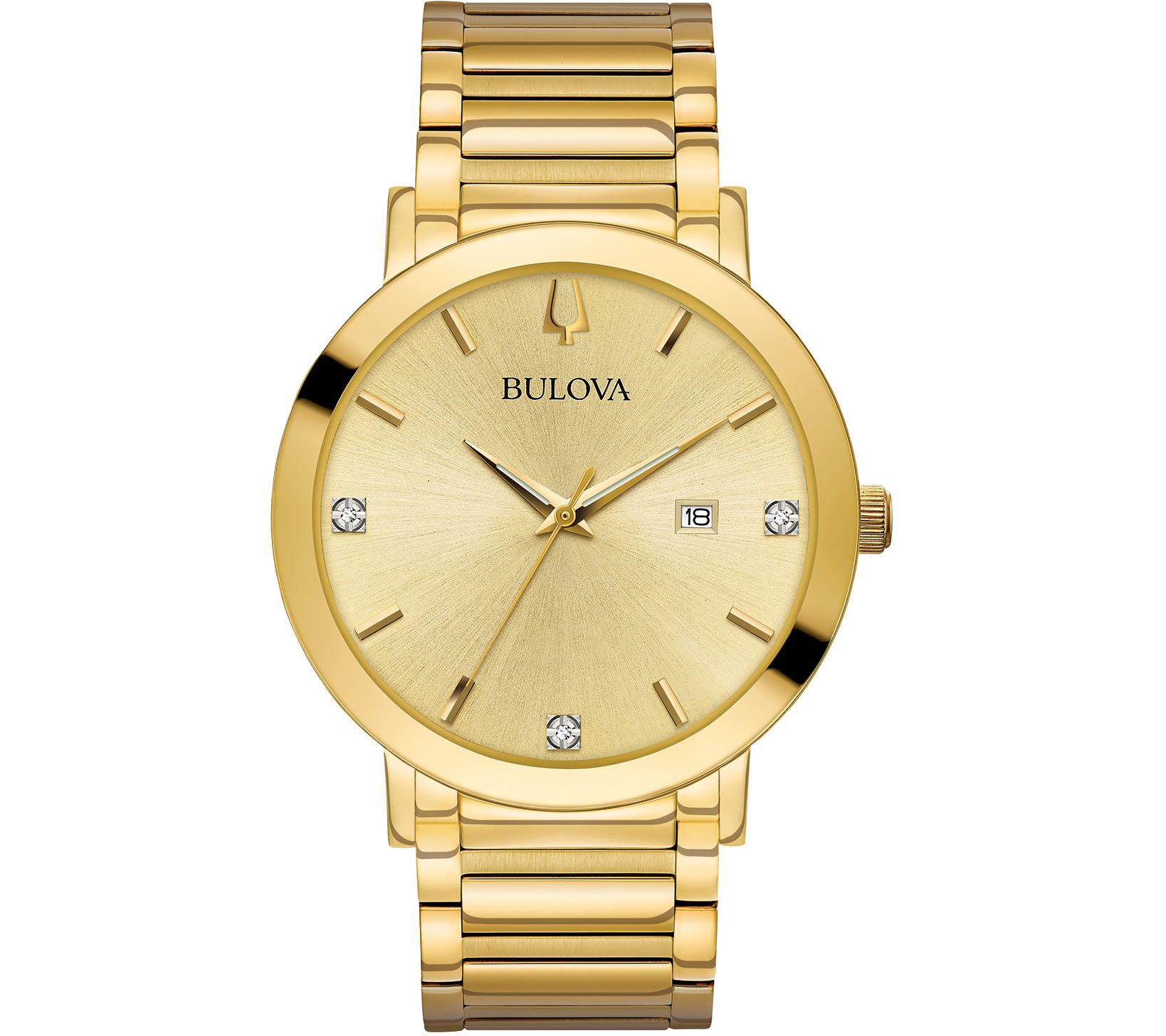 Bulova Mens Goldtone Diamond Accent Dial Watch