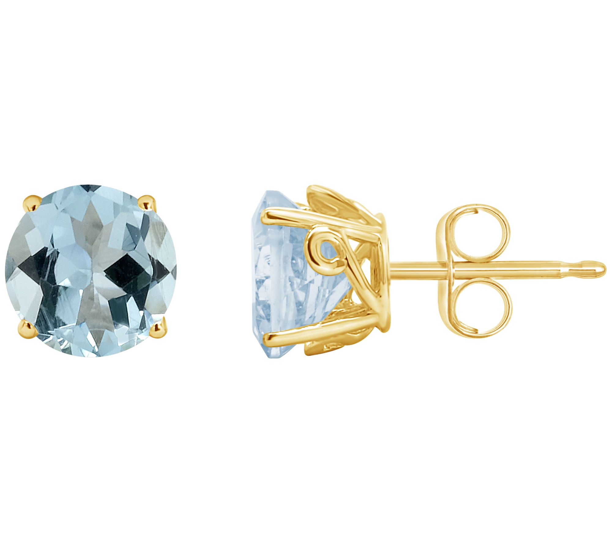 2.00 ct tw Aquamarine Fancy Gemstone Stud Earri ngs, 14K Gold