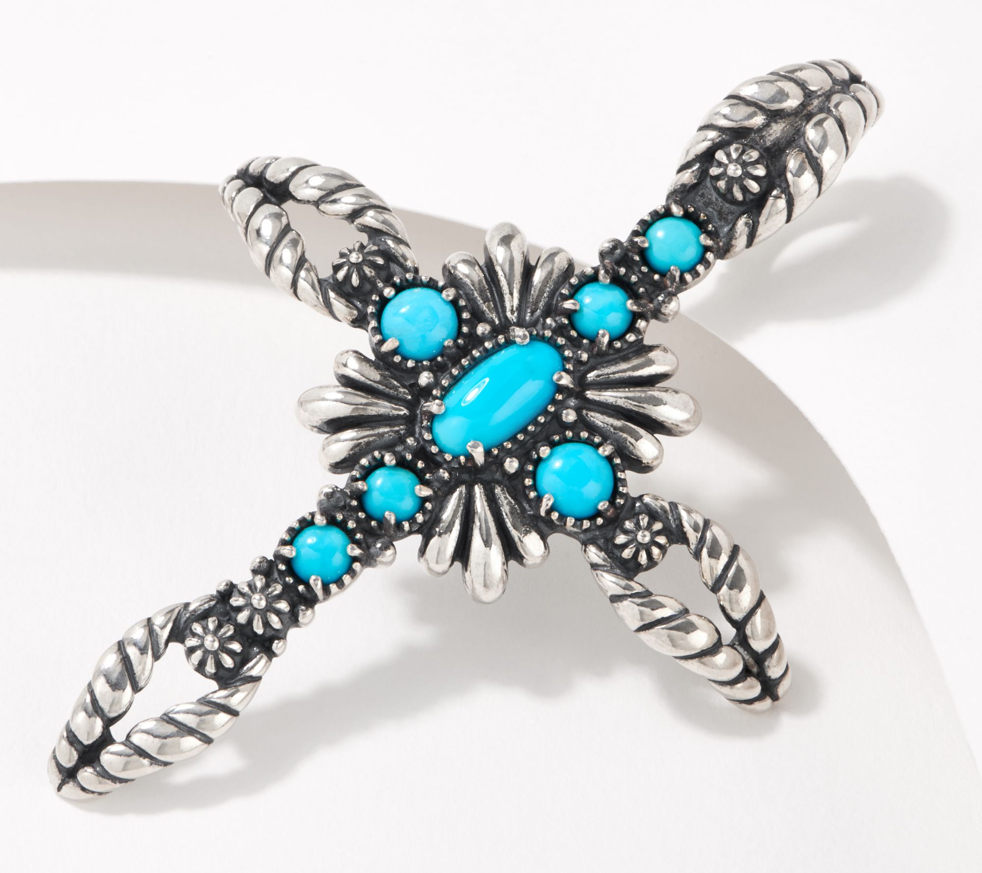 American West Sterling Silver Sleeping Beauty Bold Cross Enha