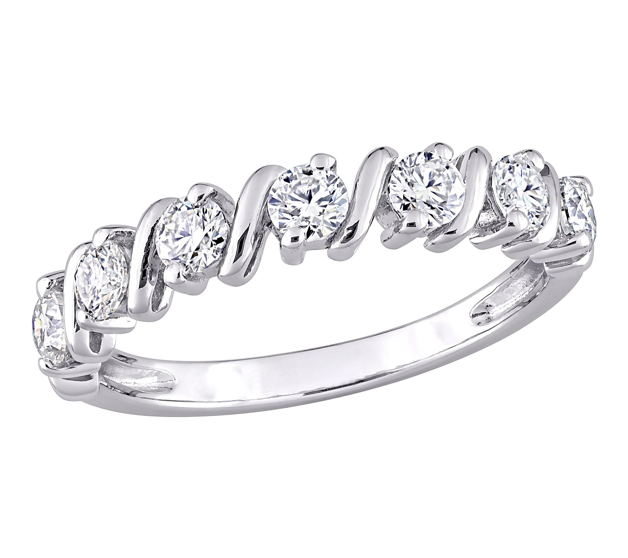 MoissanIce Moissanite 0.60 cttw Wedding Band, S erling