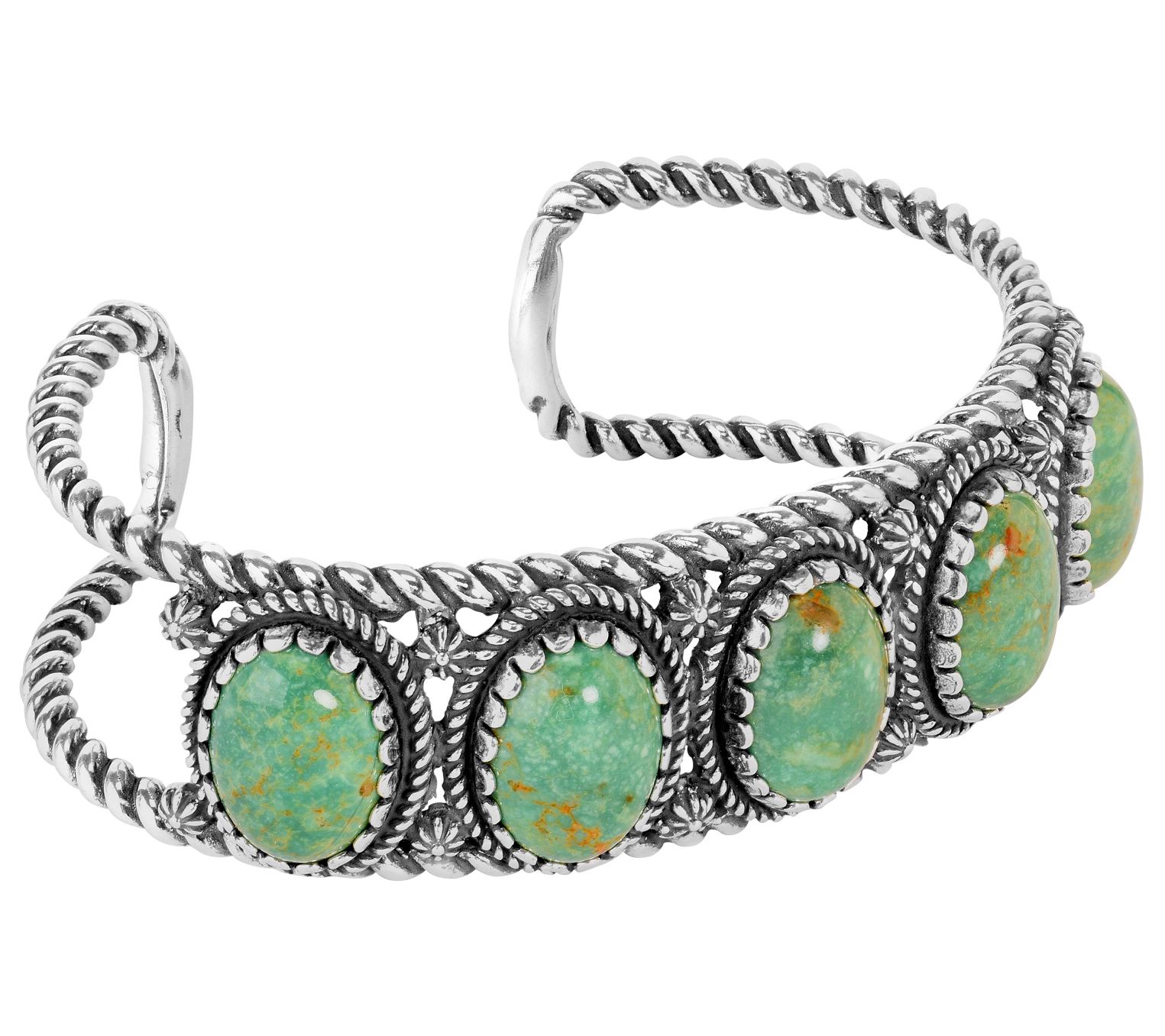 American West Sterling Silver Green Turquoise C ff