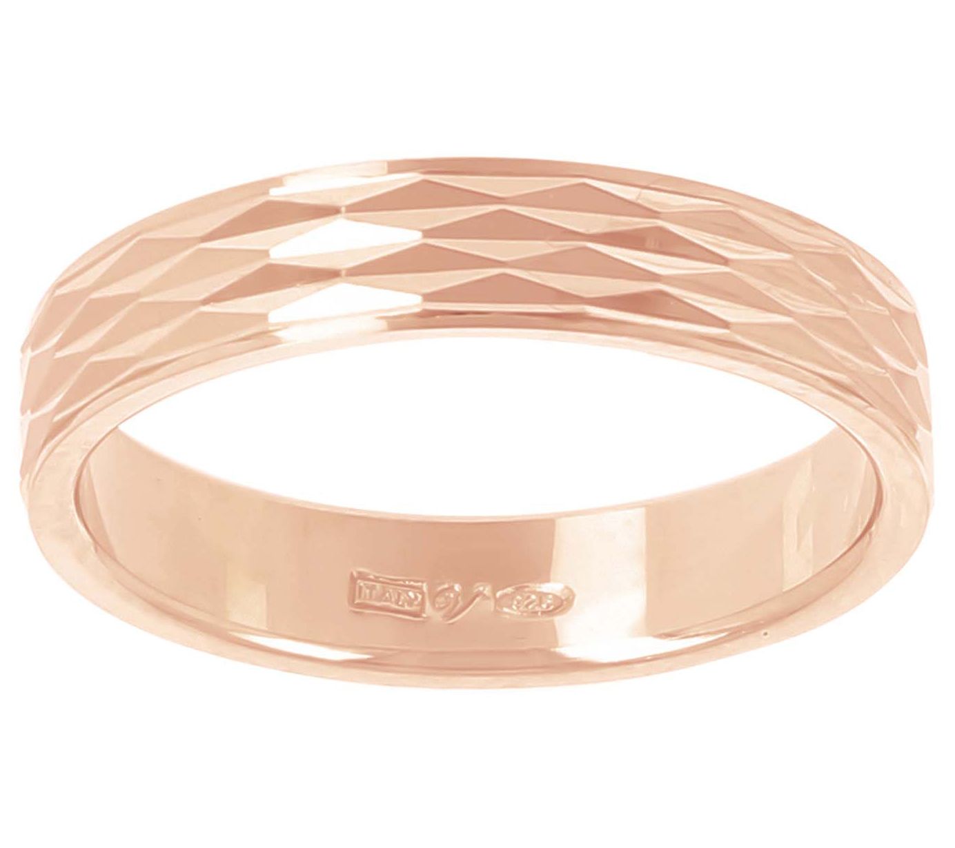 Veronese 18K Gold Plated Diamond Cut Band Ring