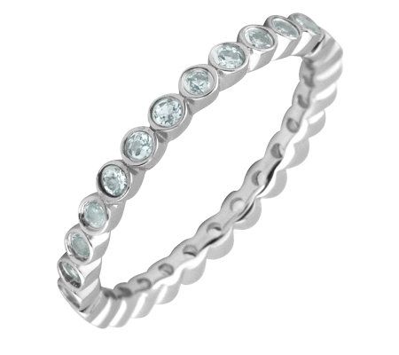Simply Stacks Sterling Aquamarine Eternity Stac kable Ring