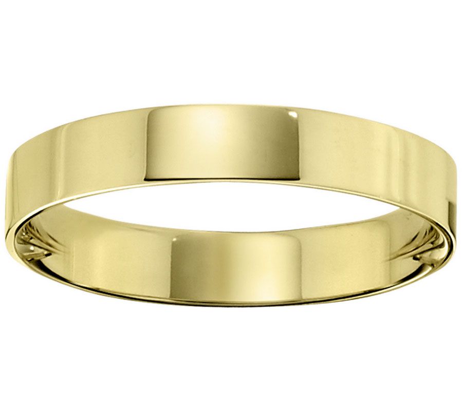 Men's 18K Yellow Gold 4mm Flat Wedding Band