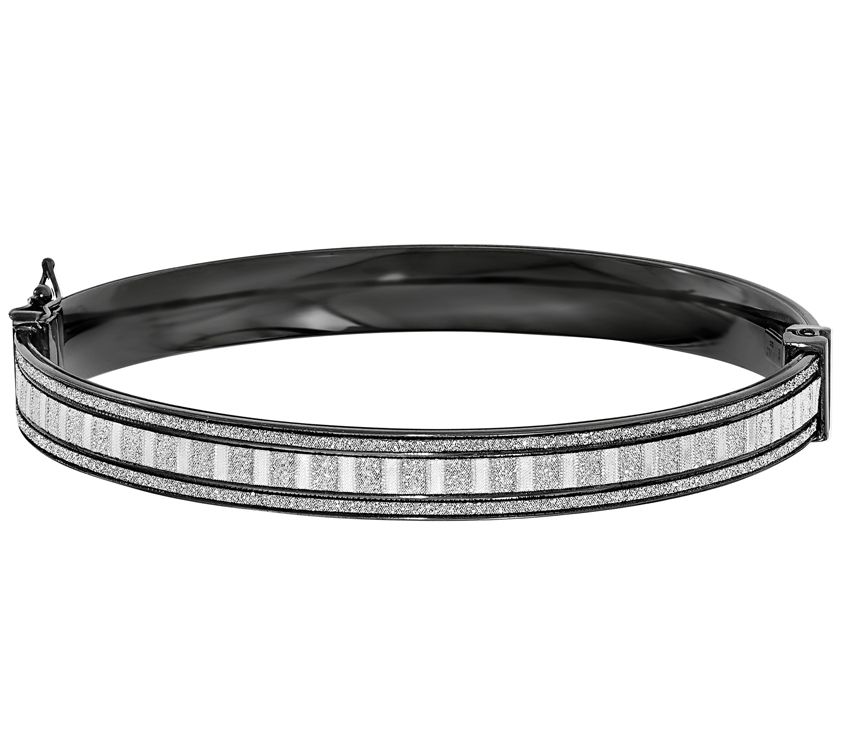 Italian Silver Glimmer Bangle, 10.9g