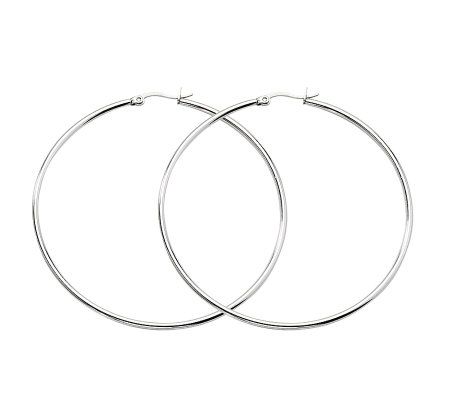 Steel by Design Polished 2-3/4 Hoop Earrings