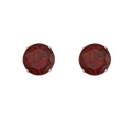 5mm Round Semi-Precious Gemstone Stud Earrings, 14K White Gold