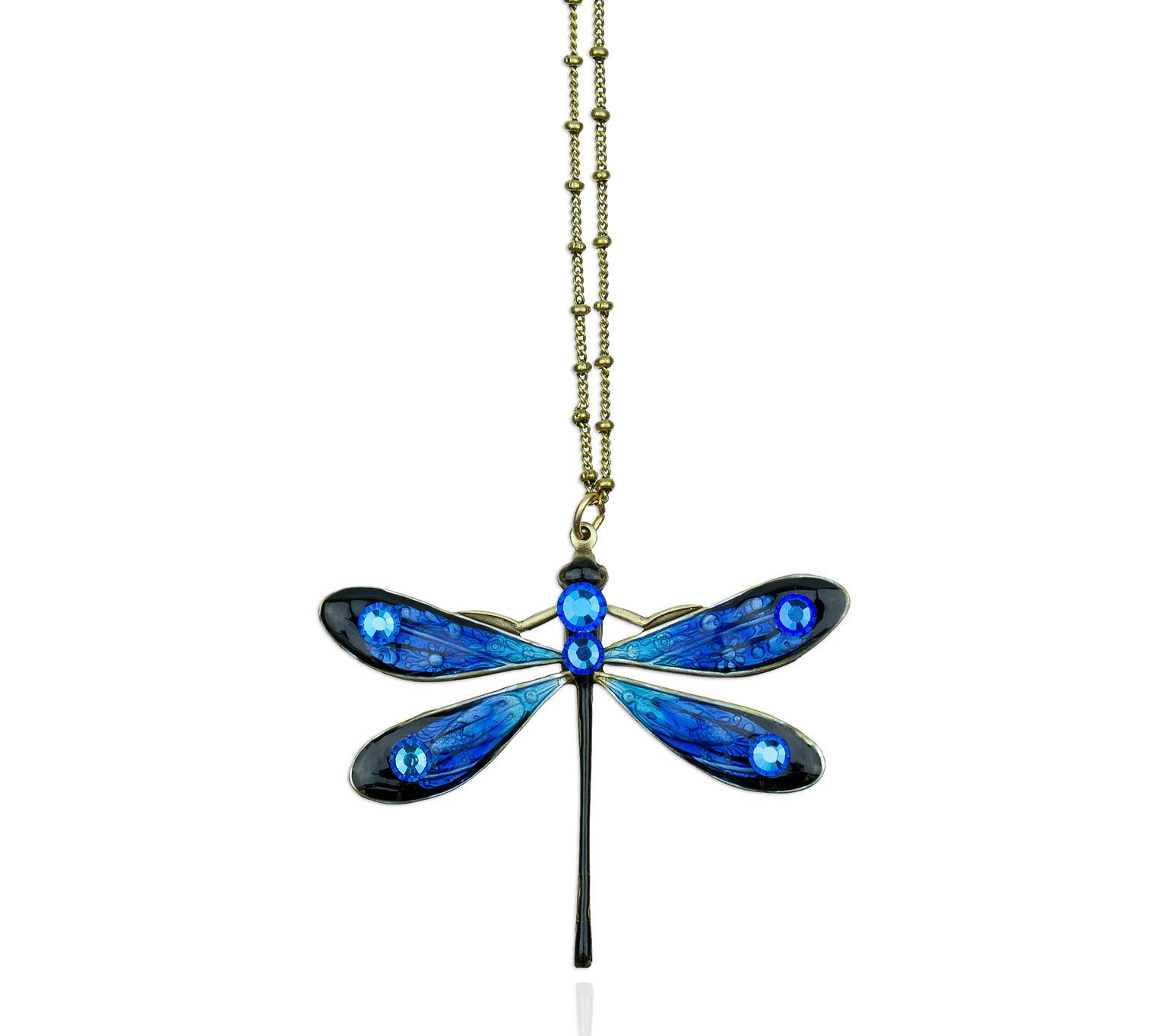 Anne Koplik Swarovski Crystal Dragonfly Penda n t w/ Chain