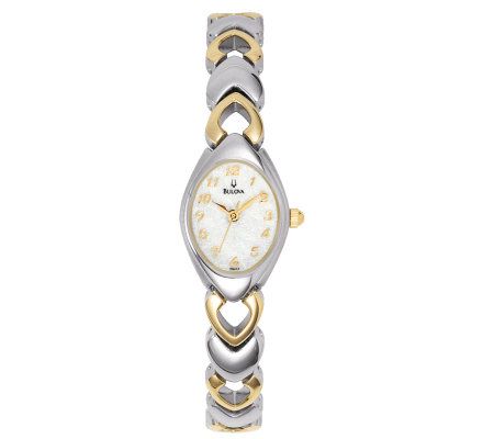 Bulova Womens Two-tone Bracelet Watch with White Dial